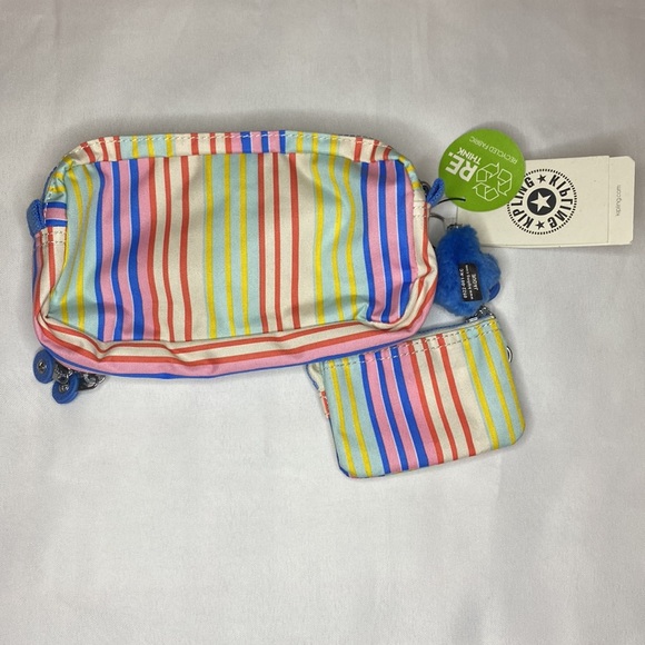 Kipling AC7374 Chap PencilCase & matching Mini Creativity in Beachside Stripes. - Picture 3 of 6